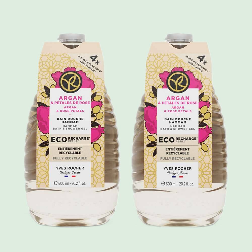 Duo Eco-Recharge Bain Douche Argan & Pétales de Rose