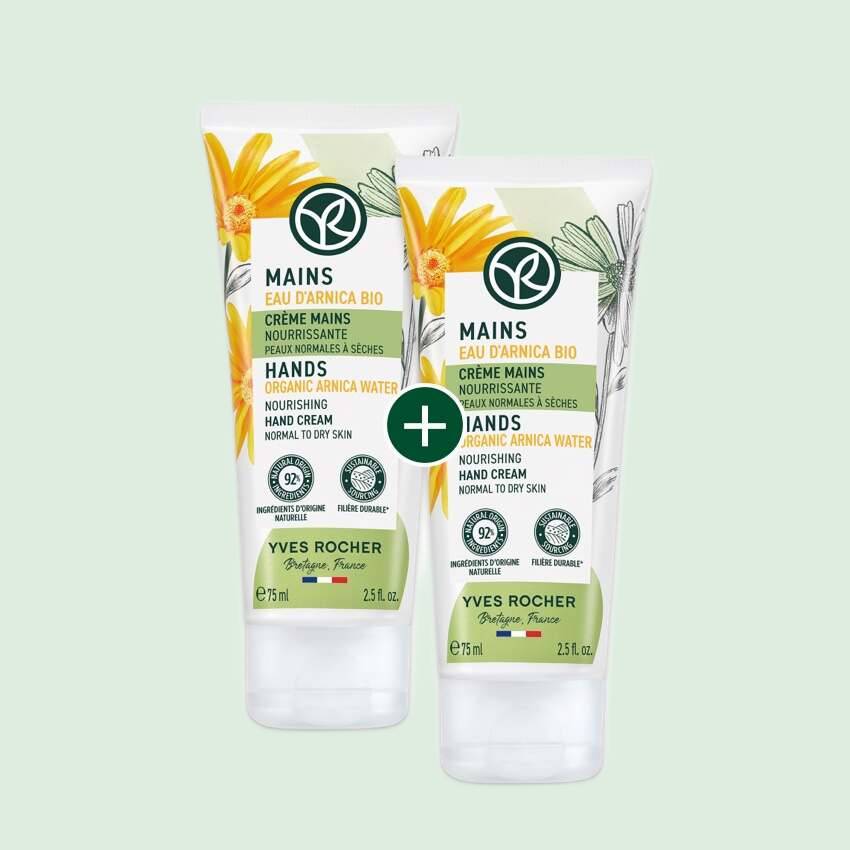 1+1 Crème Nourissante pour les mains à l'eau d'arnica